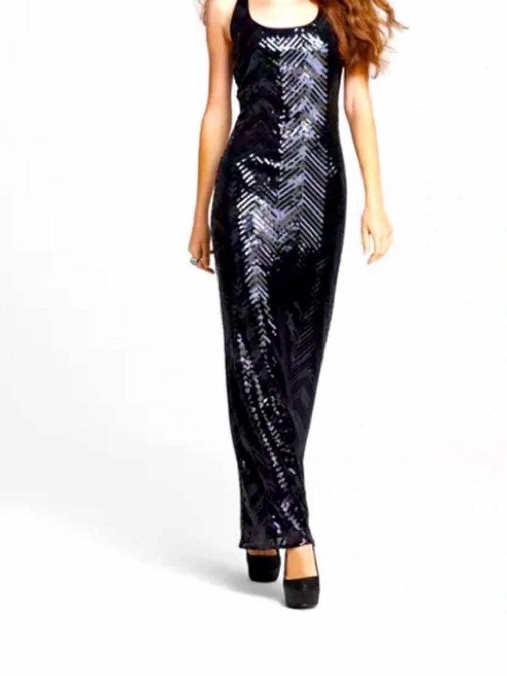 Trina Turk "Glitterati" Sequin Halter Maxi Gown Size O